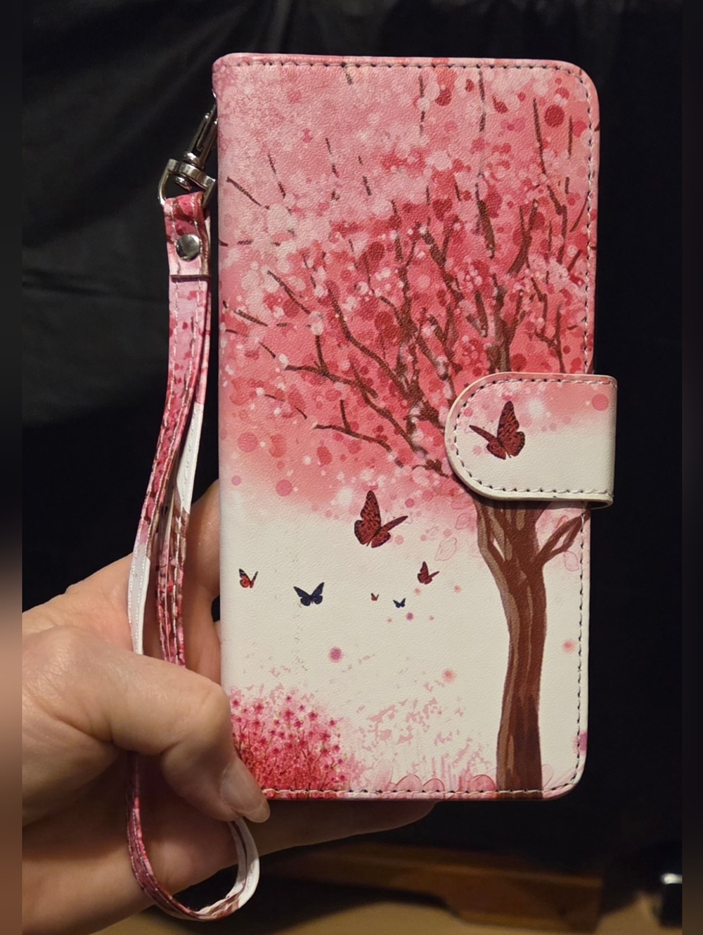 New Wallet Phone Case LG Stylo 4/0 Plus Pink Tree